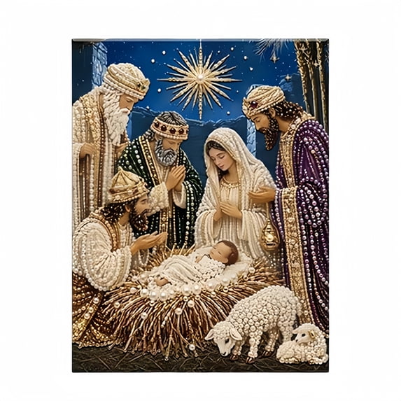 Clearance! Christmas Church Diamond Art Kit for Adults, DIY Pearl Art Kit, Religious Wall Christian Gift (G)