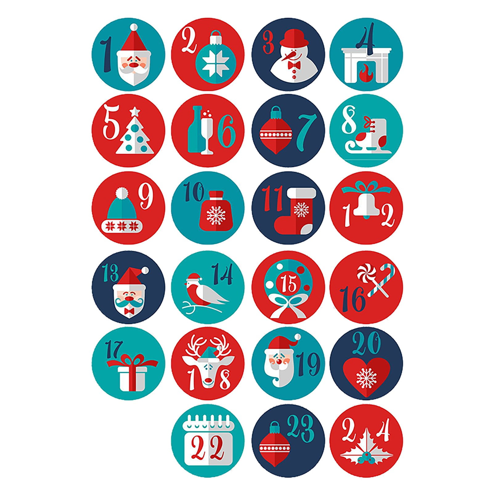 Clearance Christmas Countdown Calendar 2024 Christmas Sticker Number 24