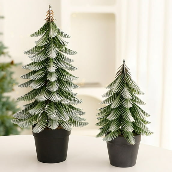 Clearance Christmas Decoration 4.72In Christmas Tree Ornaments Vintage Christmas Simulation Potted Plants Mini Christmas Tree Decorations