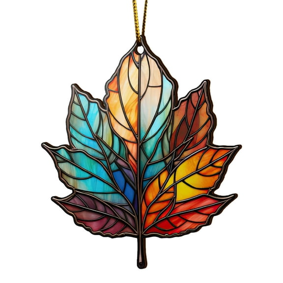Clearance Christmas Decoration Acrylic Flat Printing Leaves Christmas Decorations Christmas Tree Decorations Hanging Pendants