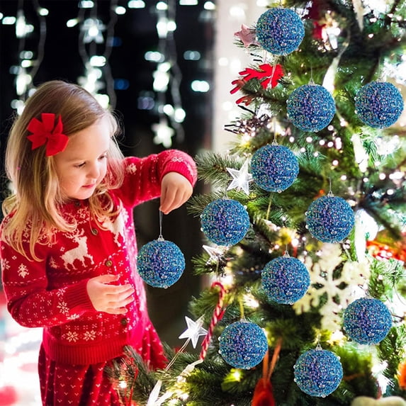 Clearance Christmas Decoration! Christmas Decorations Christmas Gift Christmas Balls Ornaments Shatterproof Christmas Hanging Balls For Xmas Tree Holiday Wedding Mardi Gras Party Christmas Deals