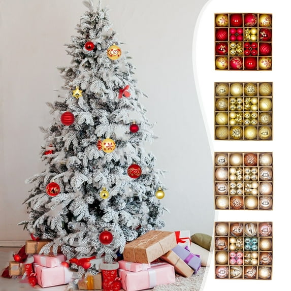 Clearance Christmas Decoration! Holiday Savings 2024!44Pcs Colorful Christmas Hanging Balls - Christmas Proof Ball Ornaments For Party Christmas Tree Supplies Home Decoration