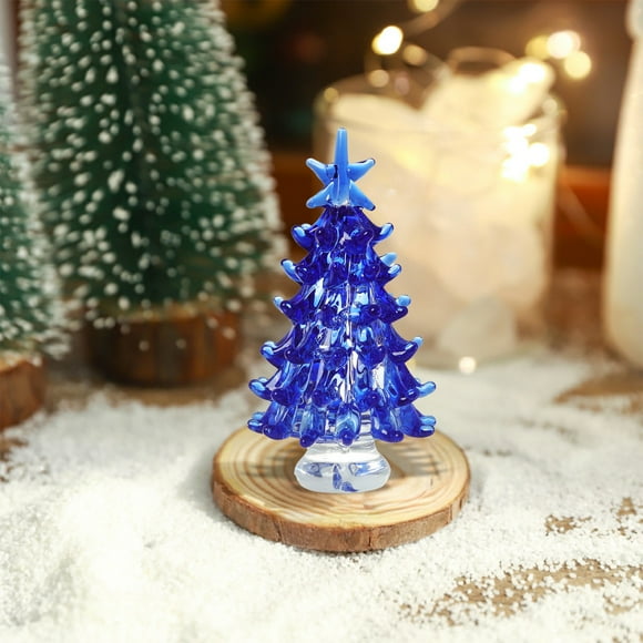 Clearance Christmas Decoration! Skegnu Christmas Trees Tabletop Mini Christmas Tree Glass Ornaments Small Glass Christmas Tree Christmas Dollhouse Miniature Mini Winter Figurines