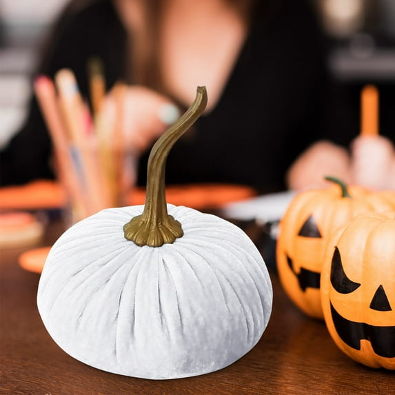 Clearance Christmas Decoration! Thanksgiving Decorations Pumpkin ,50% Off Clear! Halloween Velvet Pumpkin With Real Fabric Plush Foam For Fall Halloween Wedding Thanksgiving 7cm on Clearance