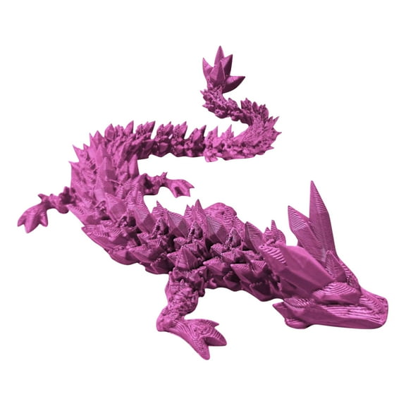 Clearance!Christmas Decorations 3D Printed Dragon Action Figures with Moving Joints, 3D Printed Crystal Dragon Toys Animal Figurines Home Decor for Birthday, (A-Flame Orrange, 11In)