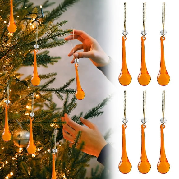 Clearance! Christmas Decorations Large Home Decoration Christmas Tree Teardrop Pendant New Pendant 5.9*4.7*1.2 in Orange