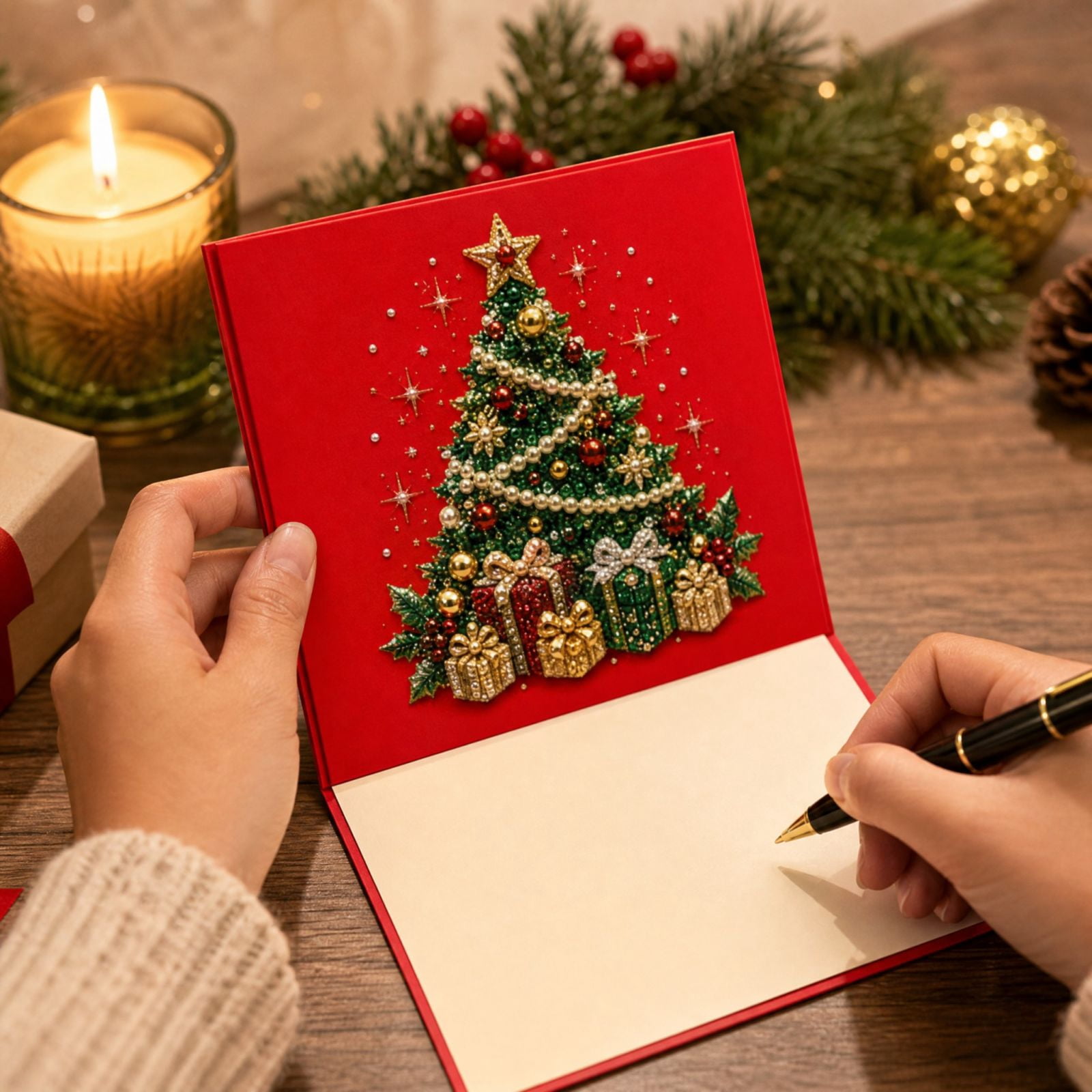 Clearance! Christmas Diamond Art Greeting Cards - Holiday Gem Art Card ...