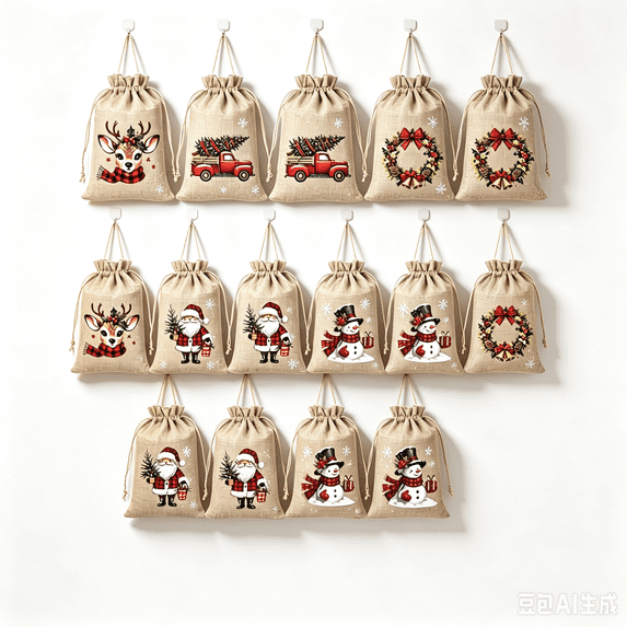 Clearance! Christmas Drawstring Gift Bags – Christmas Gift Bags, Christmas Bags, Candy Bags, Christmas Candy Bags, Gift Bags for Holiday Treats and Party Favors