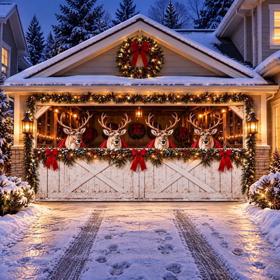 Clearance! Christmas Garage Door Decorations, 16ft Reindeer Extra Large ...