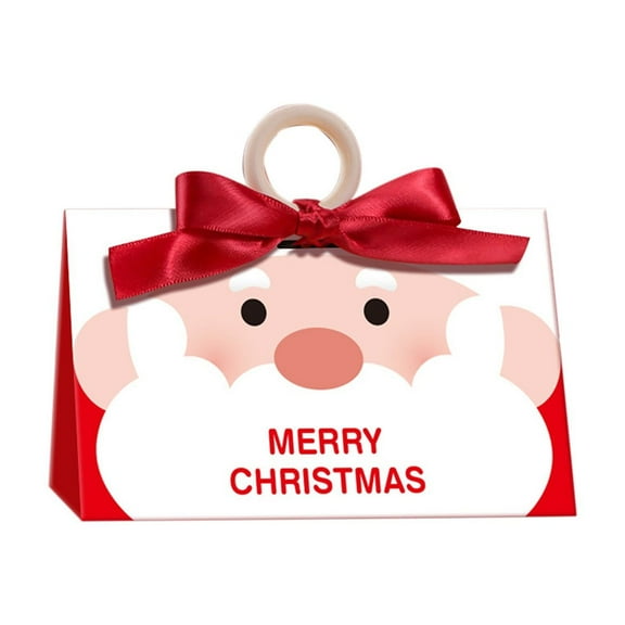 Clearance!Christmas Gift Boxes Treat Boxes 3D House Cardboard Gable Boxes Xmas Present Boxes Candy Goodie Cookie Boxes with Handles for Holiday Party Favor Supplies (Santa Claus)