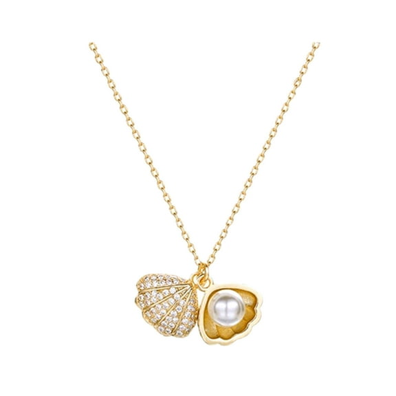 Clearance! Christmas Gifts Moocorvic Jewelry & Fashion Necklace 2022 Fashion Shells Pearl Necklace For Women Gril Wonderful Gift