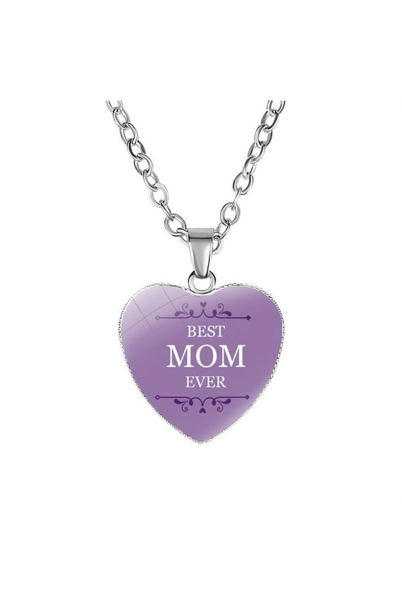 Clearance! Christmas Gifts Moocorvic Jewelry & Fashion Necklace Heart Pendant Necklace Engraved With MOM Mother Plot Gift Love Accessories