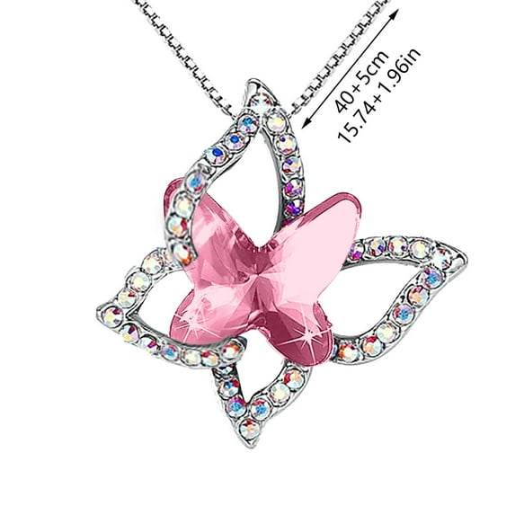 Clearance! Christmas Gifts Moocorvic Jewelry & Fashion Necklace Ladies Crystal Necklace Multicolor Fashion Pendant Necklace