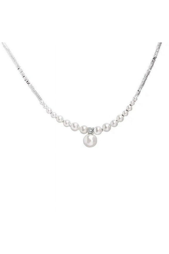 Clearance! Christmas Gifts Moocorvic Jewelry & Fashion Necklace Pearl Necklace For Women With Personality Fashion Versatility Elegant Temperament And High-end Feeling Collarbone Chain Trend