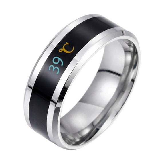 Christmas Gifts Moocorvic Rings for Women Fashion New Physical Intelligent Temperature Couple Mood Display