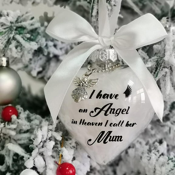 Christmas in Heaven Ornaments,Christmas Angel Memorial Ornament,Sympathy Memorial of Family Gift,Xmas Tree Hanging Decorations in Memory of Loved One Gifts