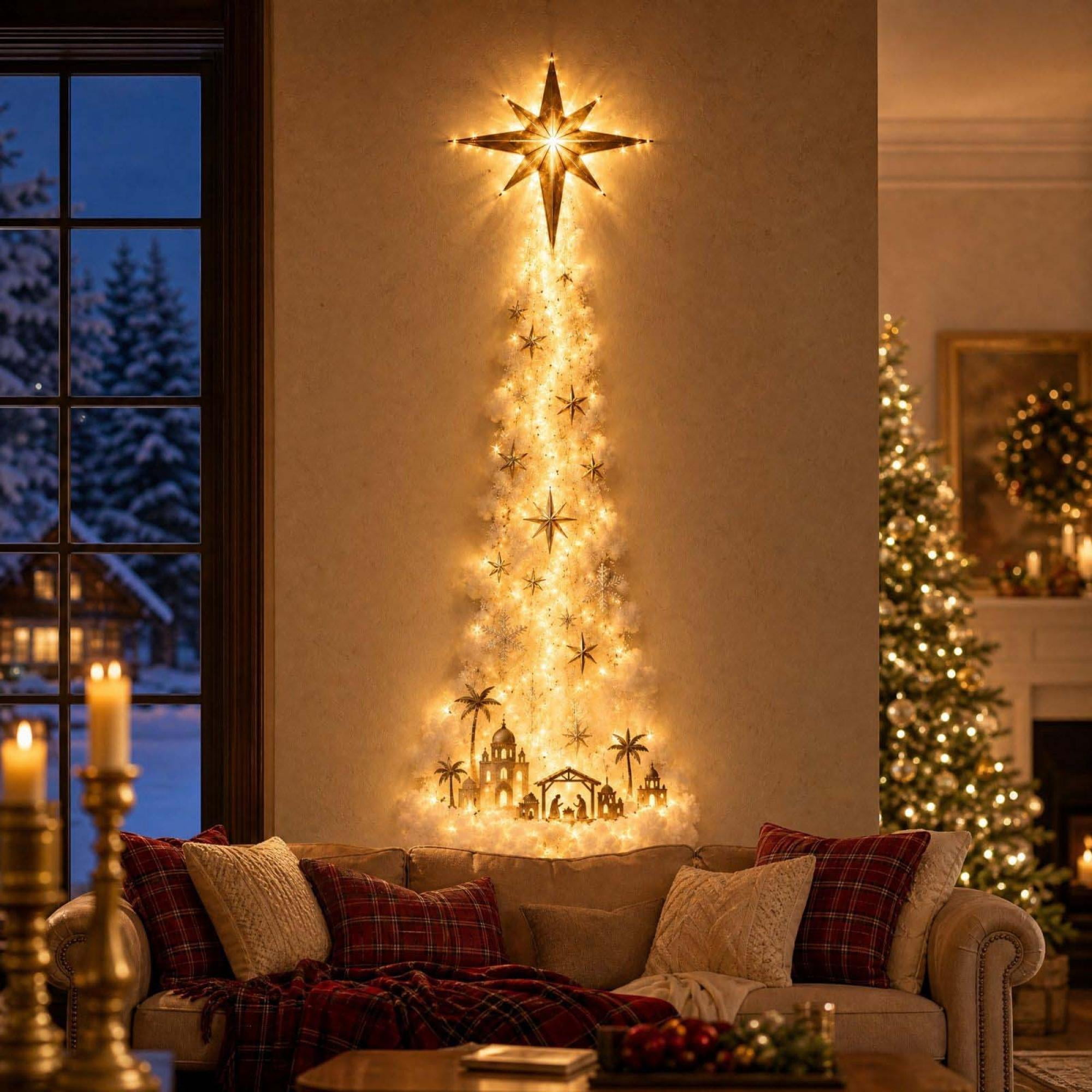 Clearance! Christmas Magic Trail Wall Light, Star Hanging Decoration