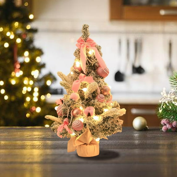 Clearance Christmas Ornament! Christmas Tree Mini Artificial Christmas Trees Xmas Desktop Decoration Tree Set Tabletop Christmas Tree with Lighting Effects for Christmas Tabletop Decorations