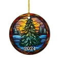 thumbnail image 1 of OAVQHLG3B Christmas Ornament, Stained Glass Christmas Acrylic Round Pendant Christmas Nativity Scene Ornaments Christmas Tree Decoration Birth of Jesus Christian Decor, 1 of 6