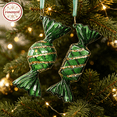 thumbnail image 1 of Clearance! Christmas Ornaments Dark Green Frosted Gradient Decorations, Xmas Tree Hanging Pendants, Seasonal Indoor Outdoor Decor for Christmas Tree Mantel Wall, 1 of 7
