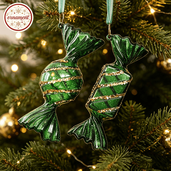Clearance! Christmas Ornaments Dark Green Frosted Gradient Decorations, Xmas Tree Hanging Pendants, Seasonal Indoor Outdoor Decor for Christmas Tree Mantel Wall