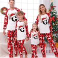 Clearance! Christmas Pajamas for Family Christmas 26 Letters Parent