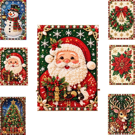 Clearance! Christmas Pearl Art Kits for Adults, 5D Pearl Diamond Art Diy Kits DIY Pearl Painting Kit for Adults & Beginners (Santa)