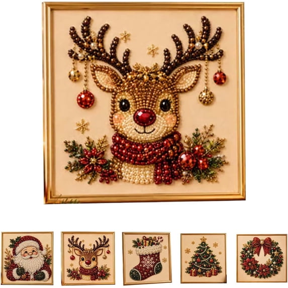 Clearance! Christmas Pearl Art Kits for Adults Pearl Diamond Art Diy Kits DIY Pearl Painting Kit for Adults & Beginners (Santa)