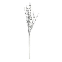 Clearance! Christmas Picks and Sprays Silver Artificial Glitter Berry Stems Branches, Twigs Sticks Sprigs Christmas Tree Decorations for Garland, Wreath, Flowers and Tree Topper