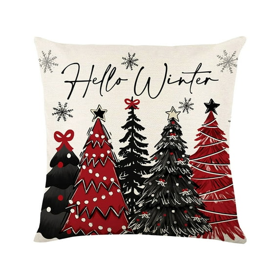 Clearance!Christmas Pillow Covers Cushion Covers Decoration Christmas Pillow Cover Holiday Decor Throw Pillow Case for Sofa Couch Christmas Office Bedroom Decorations (18 x 18 Inch)