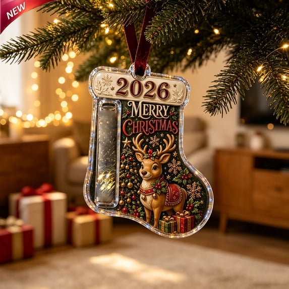 Clearance! Christmas Reindeer Cash Gift Holder Ornament, 2026 Acrylic Stocking Money Holder, Indoor Outdoor Home Decor, Christmas Decorations for Xmas Tree Holiday Gifting