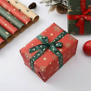 Clearance!Christmas Ribbon Wired 0.98 in x 16.4 ft,Christmas Ribbon for Gift Wrapping Wedding Party Xmas tree Decoration