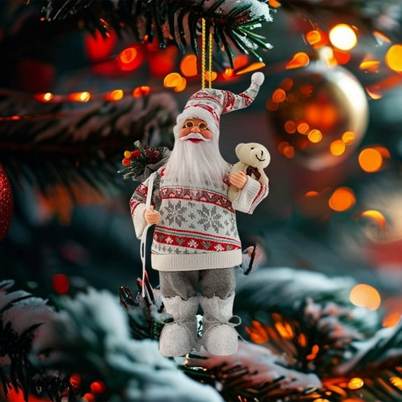 Christmas Santa Claus Ornaments 2025 Decoration Hanging Ornament, 2D Acrylic Hanging Holiday Ornament Christmas Tree, Hanging Ornaments Christmas Decor Holiday Party Gifts
