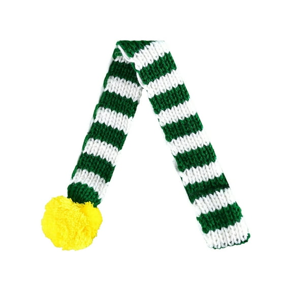 Hvmvliv Christmas Scarf For Cats Christmas Pet Knitted Scarf Dogs and Cats Scarf with Pompom Santa Scarf Pet Winter Neck Warmer for Xmas Cute Pet Decorated Scarf 19.7in
