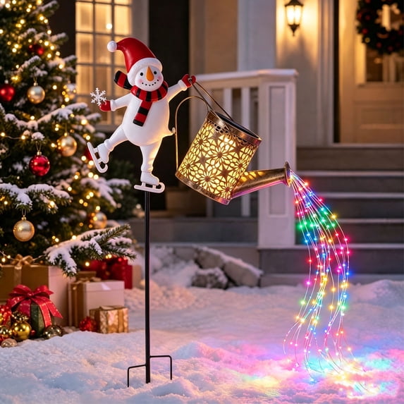 Clearance! Christmas Solar Watering Can Light, Christmas Decoration for Yard Garden, Waterproof Santa Lawn Light