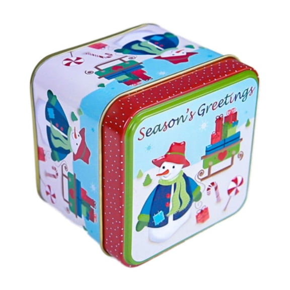 Clearance Christmas Square Candy Storage Box, Dienrx Cookie Tins with Lids Empty Cookie Storage Tins Christmas Cookie Gift Tins Christmas Square Tin Can Candy Box Gift Storage Box (Random Color)