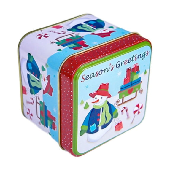 Clearance Christmas Square Candy Storage Box, Dienrx Cookie Tins with Lids Empty Cookie Storage Tins Christmas Cookie Gift Tins Christmas Square Tin Can Candy Box Gift Storage Box (Random Color)