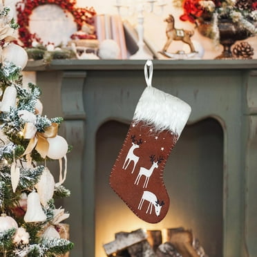 Clearance! Christmas Stocking Big Xmas Stockings Decoration Santa Snowman Reindeer Stocking Christmas Decorations And Party Accessory 2*2*0.4 in Red