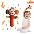 thumbnail image 1 of Clearance! Christmas Stocking Stuffer, Baby Plush Rattle Stick, Soft Cloth Hand Shaker for Visual & Auditory Development, Sensory Grab Toy for Newborn Infant 0-3 3-6 6-12 Months, 1 of 9