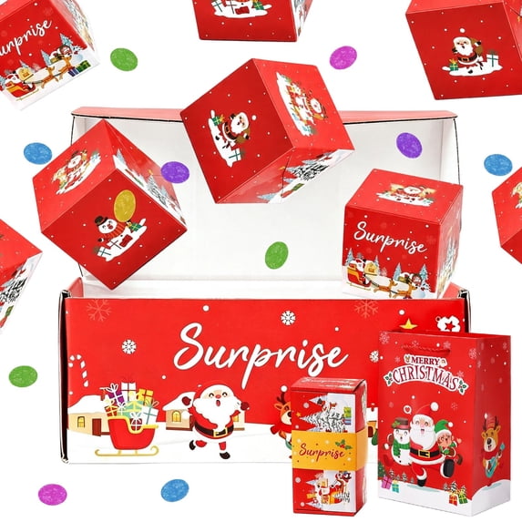 Clearance! Christmas Surprise Box Gift for Money, Folding Bouncing Gift Box for Christmas Birthday (A)