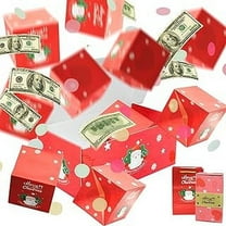 Christmas Surprise Box for Money, Exploding Surprise Box Xmas Santa Gift Box Surprise Gift Box Red Bouncing Money Box Cash Explosion Gift Box for Present Christmas Party Supplies (Red-9pcs)