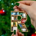 thumbnail image 1 of Christmas Tree Book Ornaments Letter Shaped Bookshelf Pendant, Book Lovers Librarian Ornament for Christmas Acrylic Ornament Book Lover Gift, 1 of 4