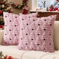 thumbnail image 1 of Clearance! Christmas Tree Decorative Throw Pillow Covers 18x18 Inch | Set of 2 Throw Pillow Cases, Soft Plush Cushion Covers, Xmas Home Decor Winter Holiday.Pink, 1 of 6