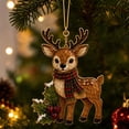 thumbnail image 1 of Clearance! Christmas Tree Ornament, Acrylic Hanging Pendant with Holly Leaf, Holiday Keepsake Decor, Xmas Tree Wreath Garland Home Decorations Indoor (Reindeer), 1 of 8