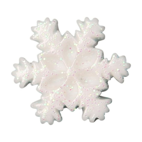 Hvmvliv Christmas Tree Ornaments(50pc) Mini Snowflake Ornaments, 3 Sizes Glitter Small Resin Snowflakes Christmas Snowflake Decorations White Snow Shaped Ornaments for Diy Winter Party Home Decor