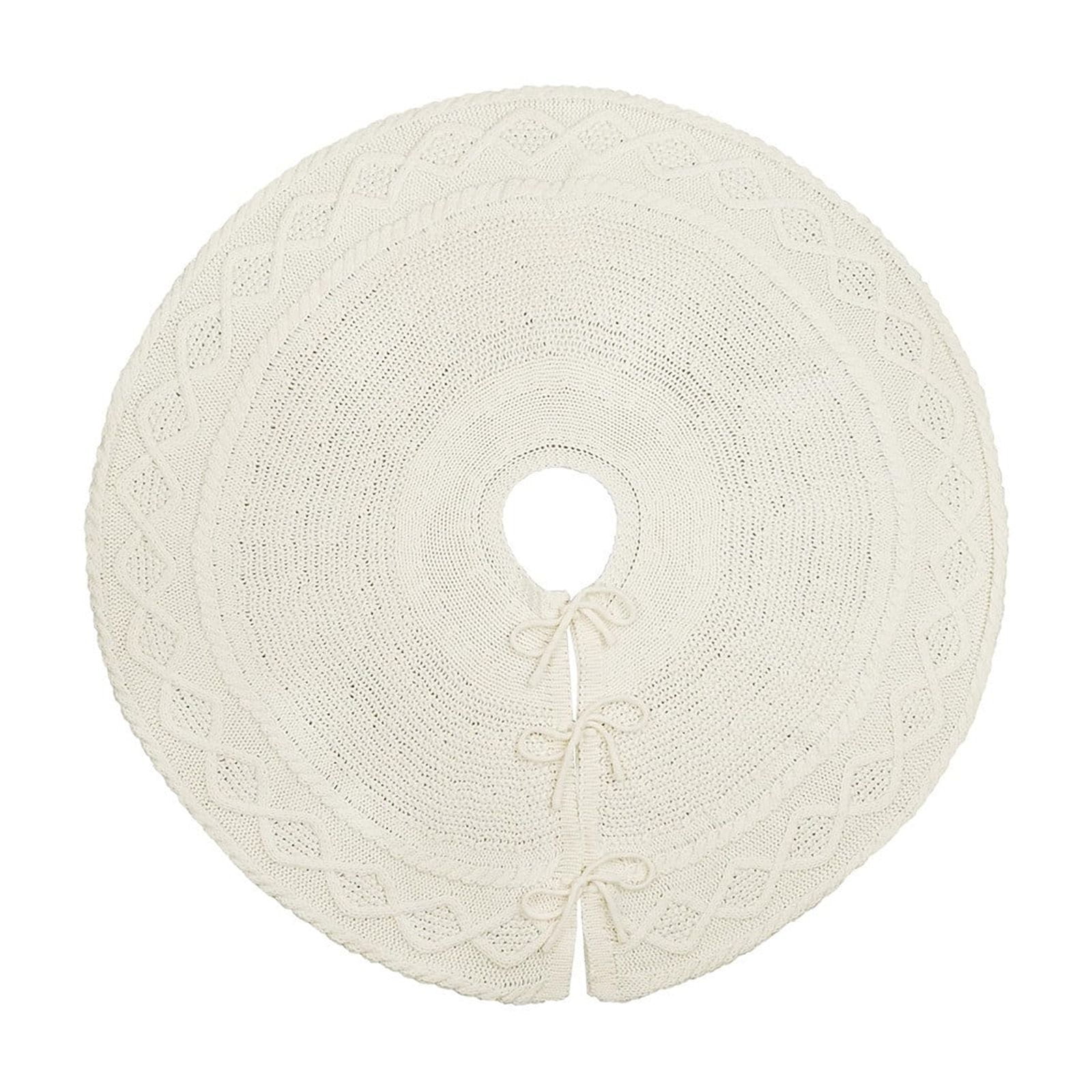 Clearance! Christmas Tree Skirt(24in) White Xmas Tree Skirt Christmas