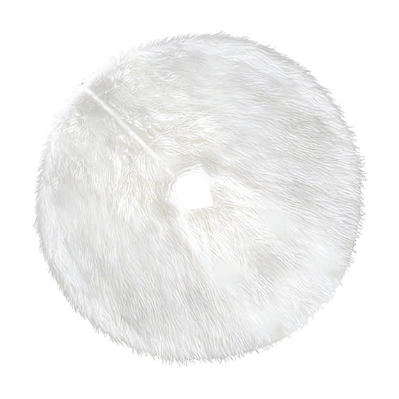 OAVQHLG3B Christmas Tree Skirt White Plush Tree Skirt for Merry Christmas & New Year Party Holiday Home Decorations