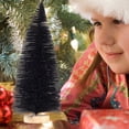 thumbnail image 1 of Clearance! Christmas Trees with Base Home Office Holiday Decoration (Black) 15/20/25/30cm Table Top Decoration Black Needle Mini Christmas Tree, 1 of 8
