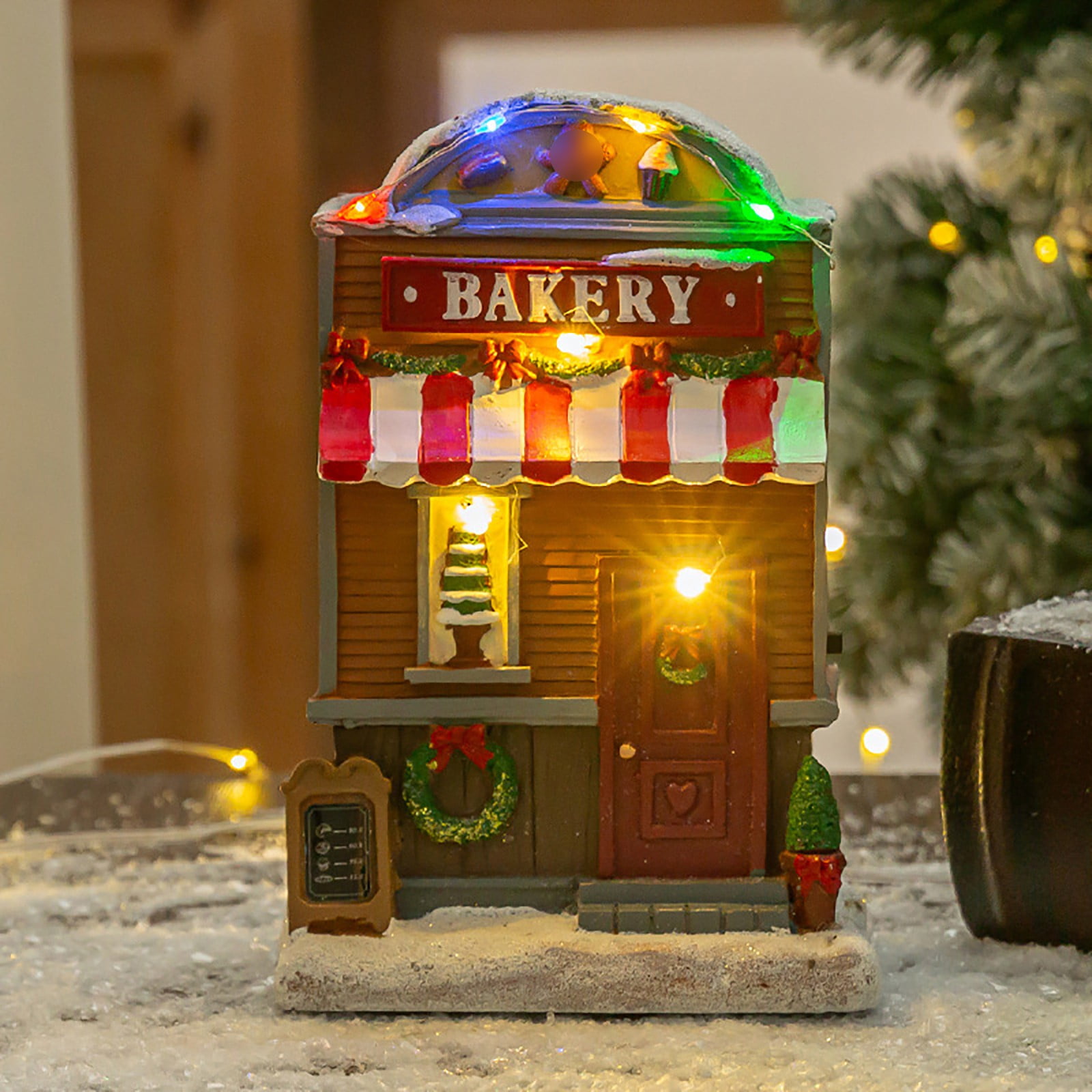 Clearance Christmas Village Houses Figurines Christmas Lighted Led