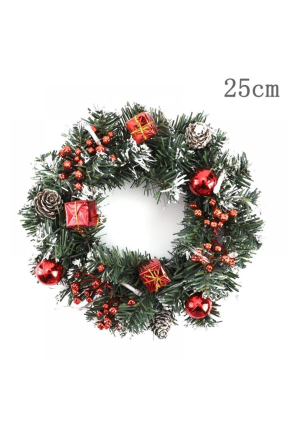 Clearance! Christmas Wreath with LED String Lights Battery Powered Xmas Door Wreath Artificial Xmas Hanging Garland for Indoor Outdoor Christmas Home Decorations